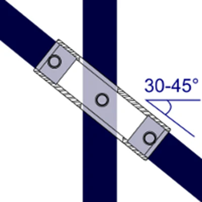 Adjustable Cross, 30 to 45 Degrees for Galvanised Pipe (Interclamp Code 130) - Image 3