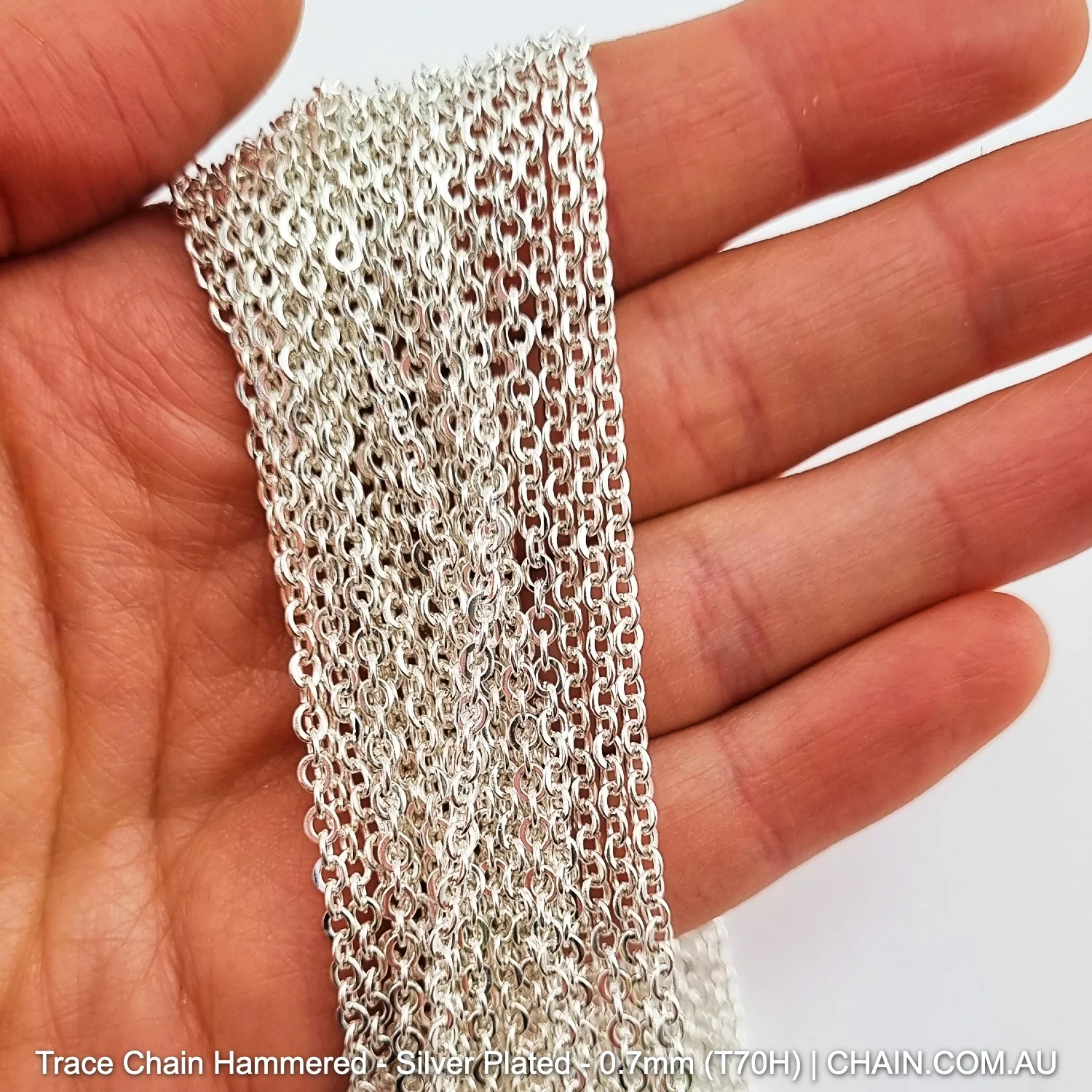 Trace Chain Hammered - Silver Plated -25m - Image 12