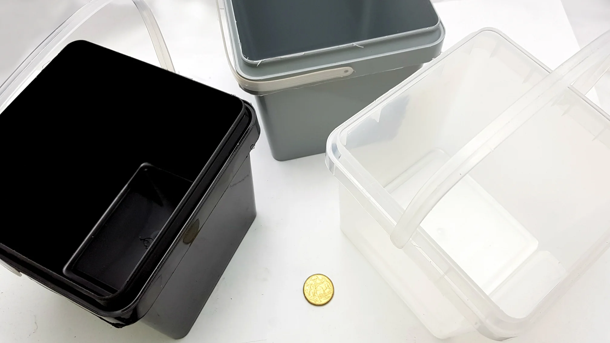 Plastic Buckets with Lid - 2.3 Litre - Grey - Qty 75 - Image 4